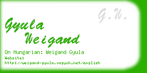 gyula weigand business card